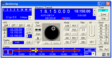 TRX-Manager rig control screen